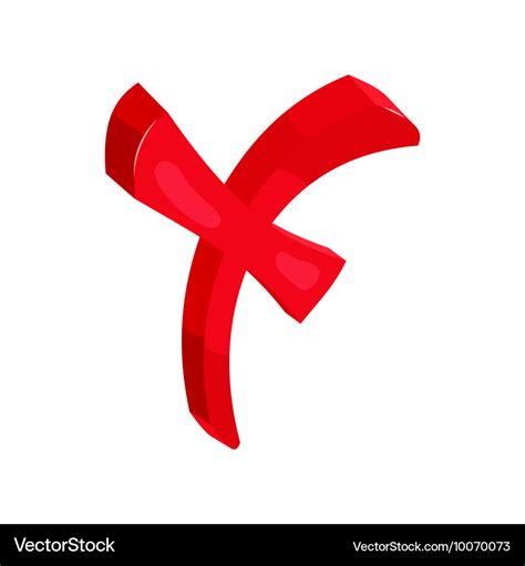 Red cross check mark icon cartoon style Royalty Free Vector