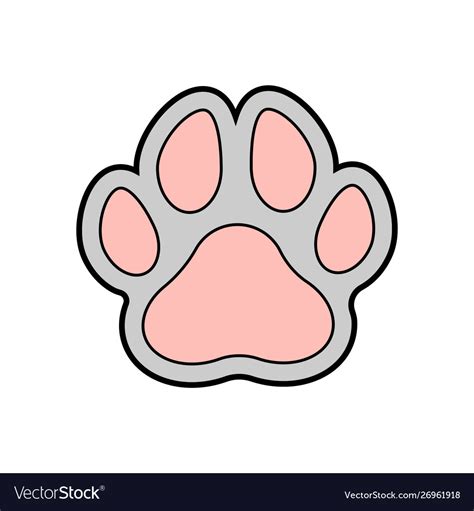 Pawprint color Royalty Free Vector Image - VectorStock