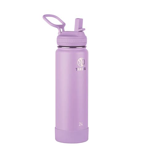 Takeya Actives Stainless Steel Water Bottle w/Straw lid, 24oz Lilac ...