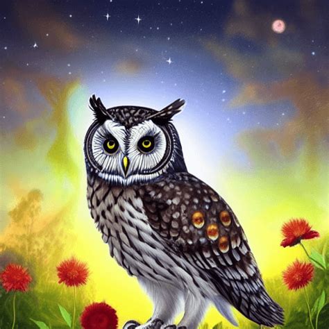 Owl with Mystical Background · Creative Fabrica