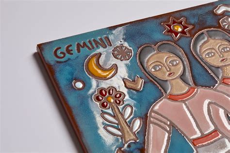 Gemini Zodiac Sign Ceramic Wall Art Handmade Art Tile Wall | Etsy