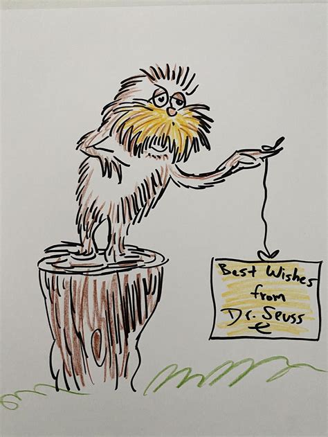 Bid Now: Dr Seuss The Lorax signed sketch - November 6, 0121 9:00 AM PST