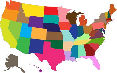 Clipart - MultiColored United States Map