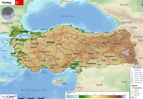 Physical Map Of Turkey