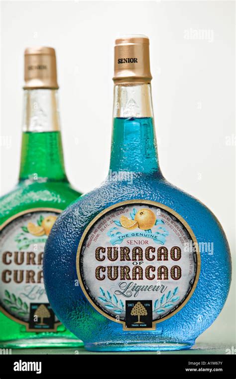 Bottles of Curacao Liqueur, Willemstad, Curacao, Netherlands Antilles ...