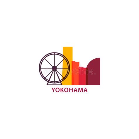 Yokohama City Skyline Silhouette Vector Logo Illustration Stock Vector - Illustration of city ...