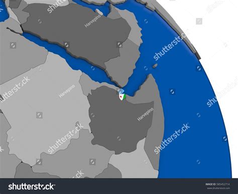 Political Map Djibouti National Flag Symbol Stock Illustration 585452714