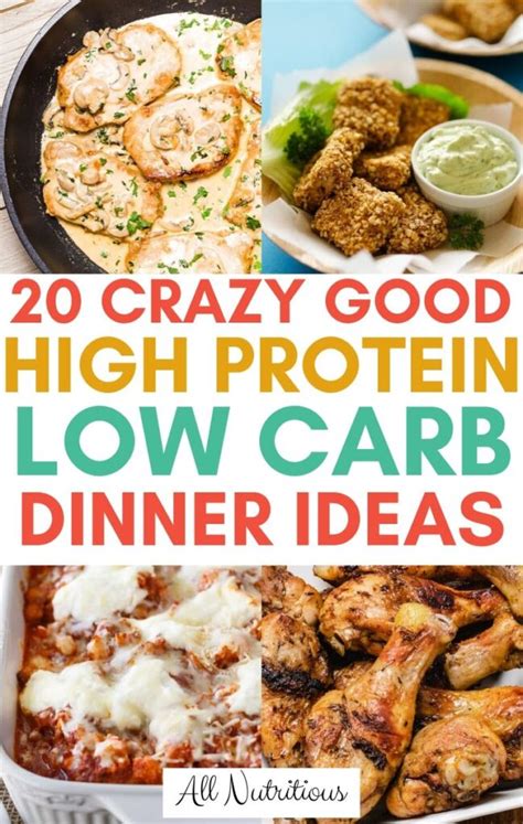 20 High Protein Low Carb Dinner Ideas - All Nutritious