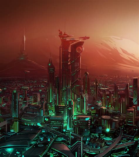 1920x2160 Resolution Futuristic Cityscape 1920x2160 Resolution Wallpaper - Wallpapers Den