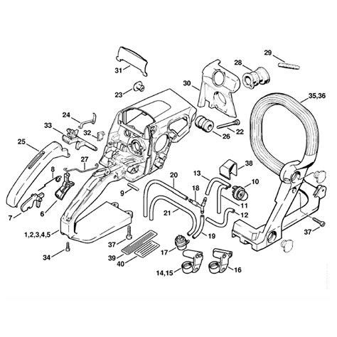 Stihl MS 250 Chainsaw (MS250 Z) Parts Diagram, Handle Housing