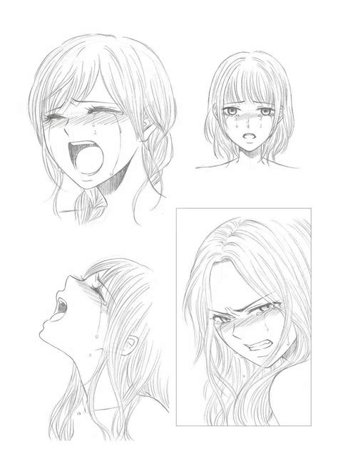 Anime Crying Drawing Reference and Sketches for Artists