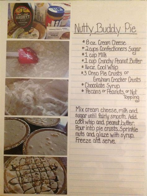 Recipe for Nutty Buddy Pie | Nutty buddy pie recipe, Cake boss recipes, Good pie