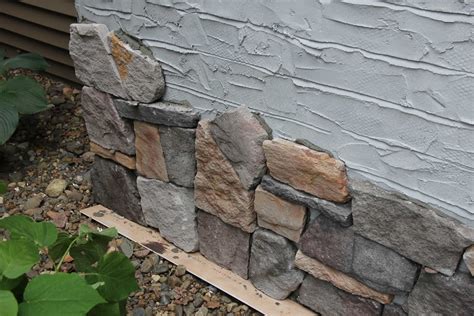 DIY Stone Veneer on House Exterior