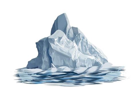 Iceberg Watercolor Vector Illustration