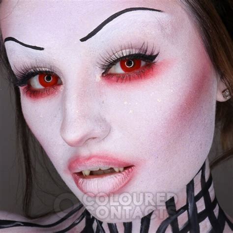 Red Vampire 90 Day Colored Contacts, Halloween Twilight Lenses