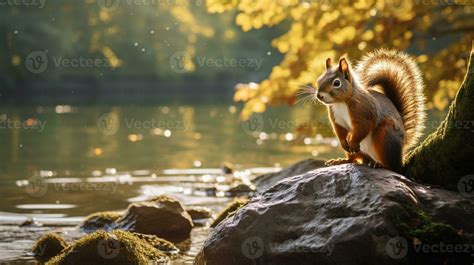 Close-up photo of a Squirrel looking in their habitat. Generative AI 29260934 Stock Photo at ...