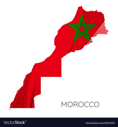 Map morocco with flag Royalty Free Vector Image