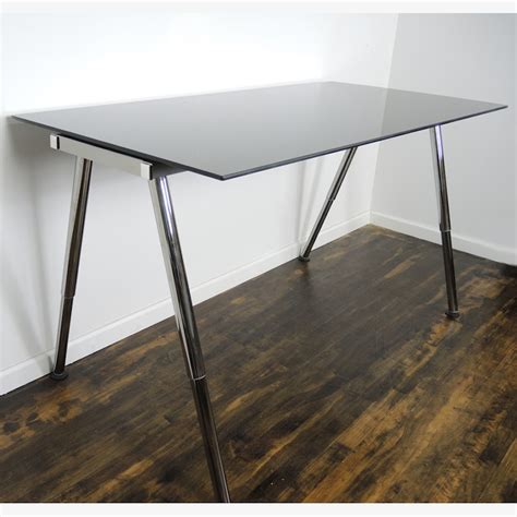 IKEA Galant Adjustable Height Glass Standing Desk Work Table : EBTH