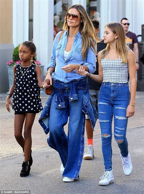 Fashionistas: Heidi Klum took her equally stylish daughters Lou and Leni to The Grove shop ...