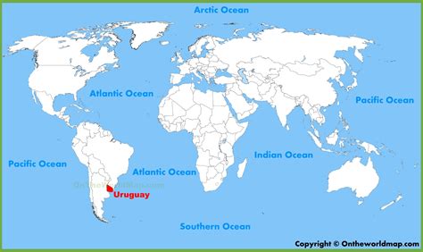 Uruguay location on the World Map