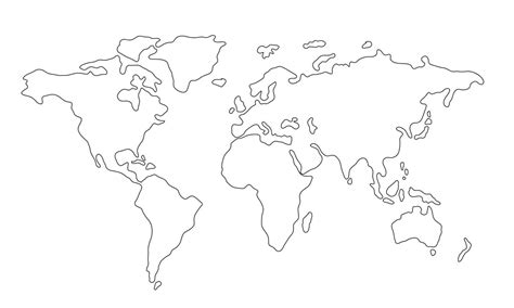 Contour World Map Isolated Very Detailed Cartoon Vector Cartoondealer Com | sexiezpix Web Porn