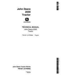 John Deere 2030 Tractor Technical Manual TM1051 – John Deere Manual