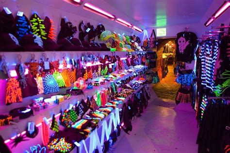 Clothing shop with neon lights | Stock image | Colourbox