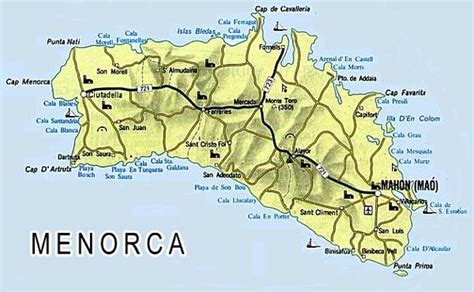 Mapa Carreteras Menorca - Mapa De Rios