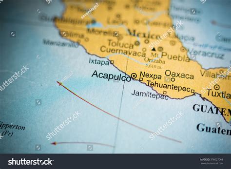 Map View Acapulco Mexico On Geographical Stock Photo 376027063 | Shutterstock