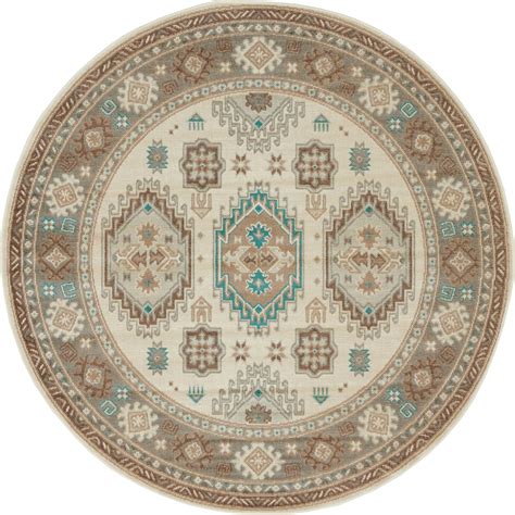 Beige 5' x 5' Tribeca Round Rug | eSaleRugs