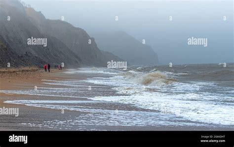 Stormy weather at Charmouth Beach, Charmouth, Dorset, England, UK Stock Photo - Alamy