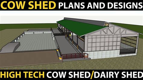 the plans and designs for a high tech cow shed / dairy shed