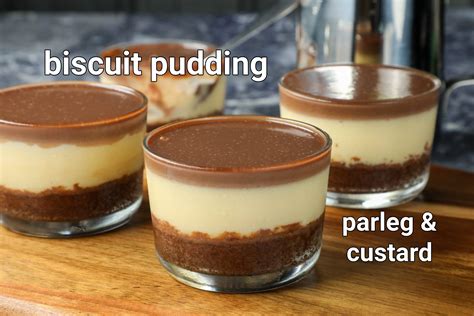 biscuit pudding recipe | chocolate biscuit pudding | parle-g custard pudding