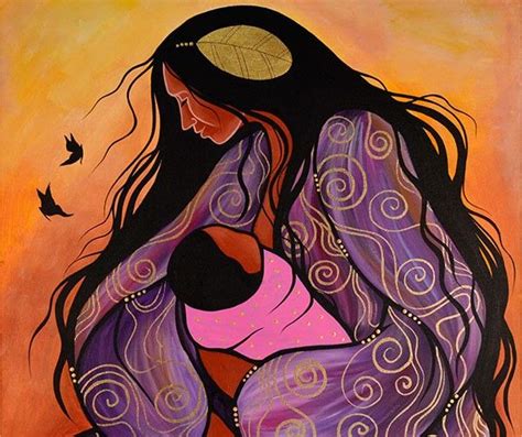 Mother and Child by Jackie Traverse (Anishinaabe) … | Native american paintings, Native american ...