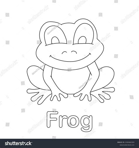 Frog Coloring Page Line Art Animal Stock Vector (Royalty Free ...