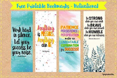 Free Printable Bookmarks - Motivational