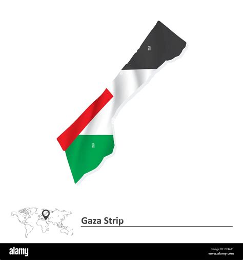 Map of Gaza Strip with flag - vector illustration Stock Vector Image ...