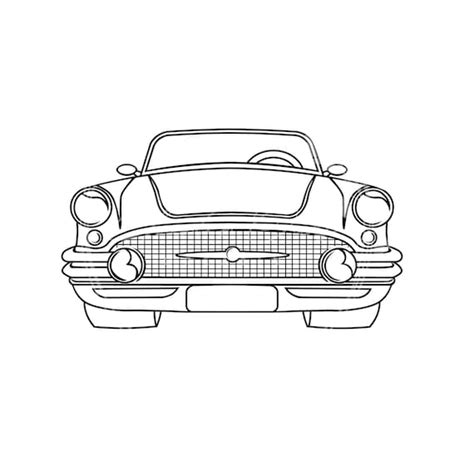 Classic Car/vehicle Front View Line Drawing/illustration SVG - Etsy Australia