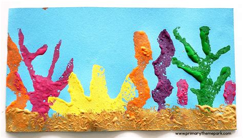 Coral Reef Art Project | Coral reef art, Coral art, Coral painting