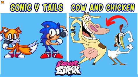 Friday Night Funkin' Vs Sonic and Tails Dancing . Cow and Chicken Dance Meme. - YouTube