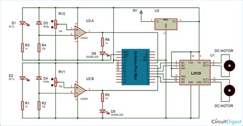 Circuit Diagram Of Line Follower Robot Without Using Microco