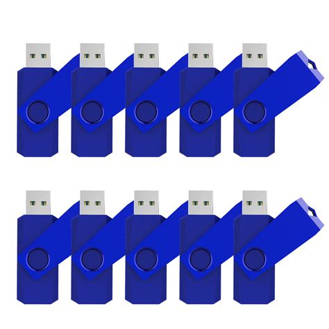 KOOTION 10PCS 4GB Bulk USB 2.0 Flash Drive Swivel Memory Stick Thumb Drives Pen Drive (4G, 10 ...