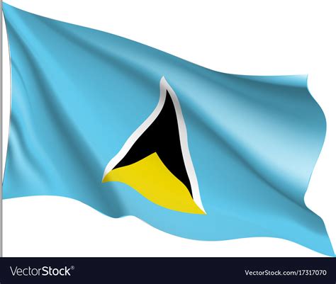 Waving flag of saint lucia Royalty Free Vector Image