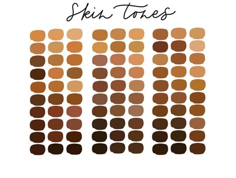 Skin Tones Procreate Color Palette for Ipad, 6 Palettes 180 Colors, Portrait Art, Color Swatches ...