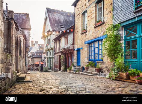 Panoramic view of a charming street scene in an old town in Europe in Stock Photo, Royalty Free ...