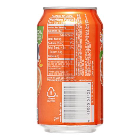 Fanta Orange Soda Nutrition Label - Nutrition Ftempo