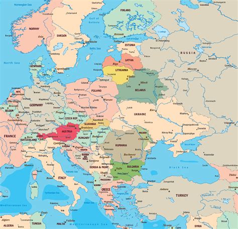 Eastern Europe Map Of Countries – Topographic Map of Usa with States