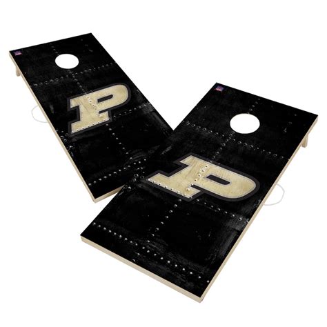 Purdue Boilermakers 2' x 4' Solid Wood Rivet Design Cornhole Board Set