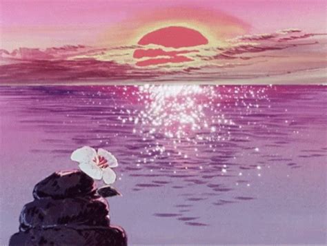 Flower Sunset and the Sea ~.~ | Aesthetic anime, Anime scenery, Aesthetic art