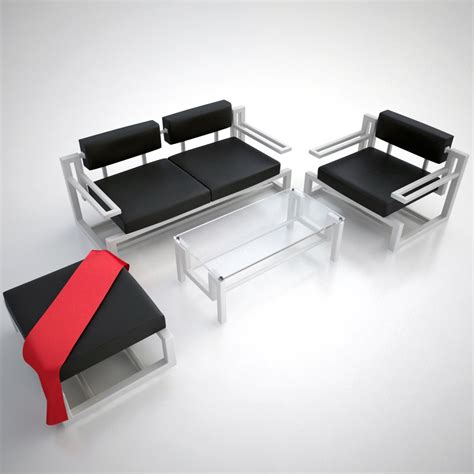 Set Design Furniture Sofa 3d Model